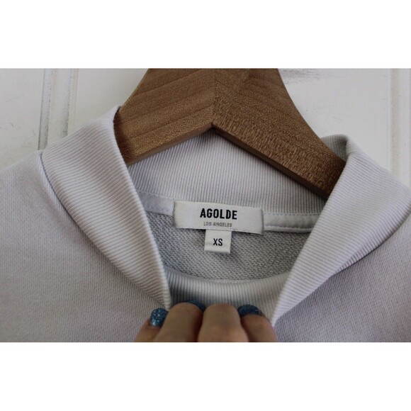 AGOLDE Women’s  Folded Sleeve Sweatshirt Off White Size XS - Picture 7 of 12